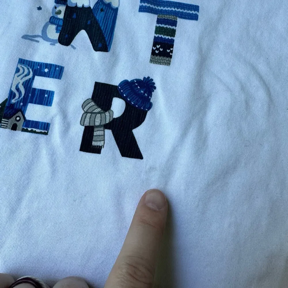 Mayoral White Winter Graphic Long Sleeve Tee - 18 Months